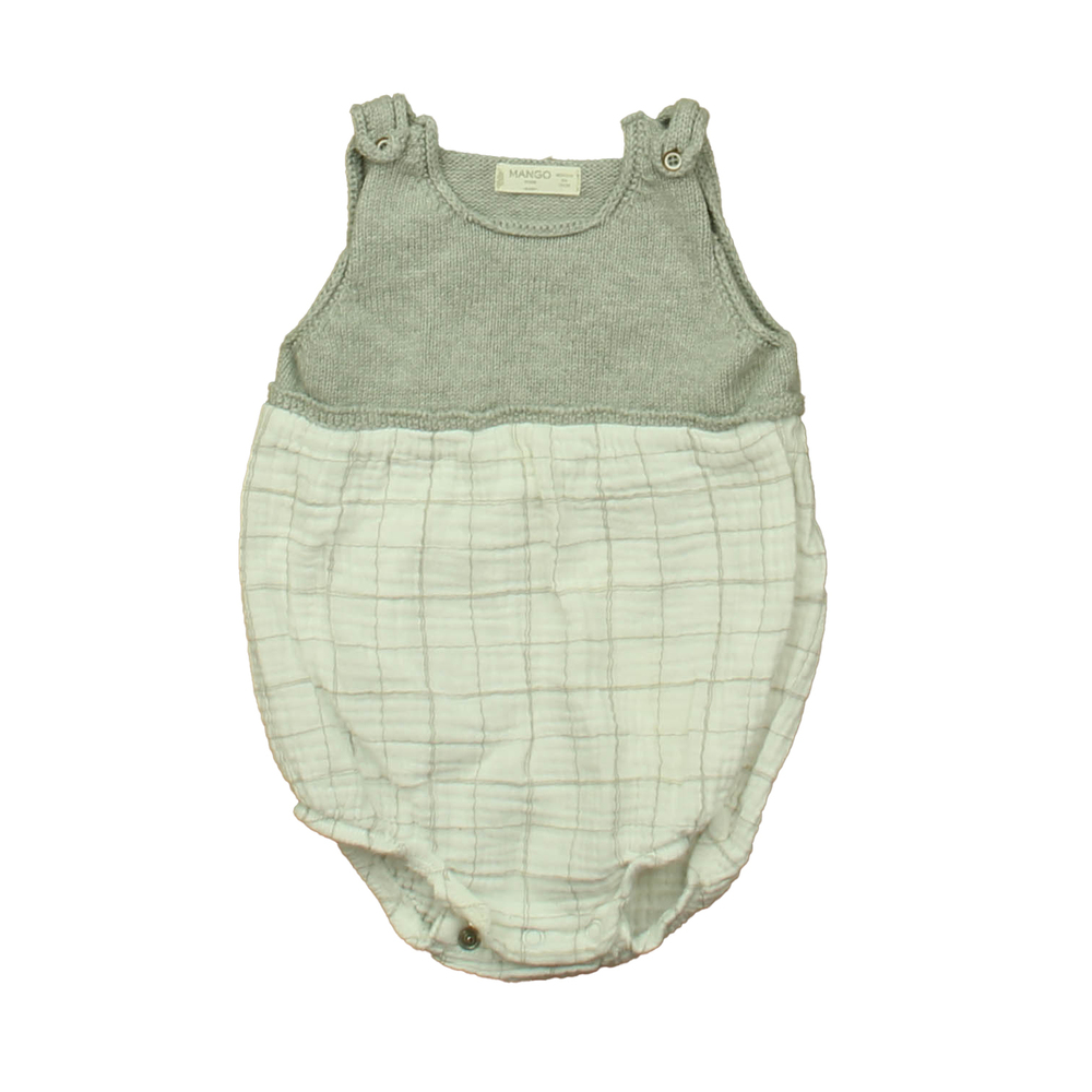 Mango Unisex Gray | Ivory Romper size: 6-9 Months